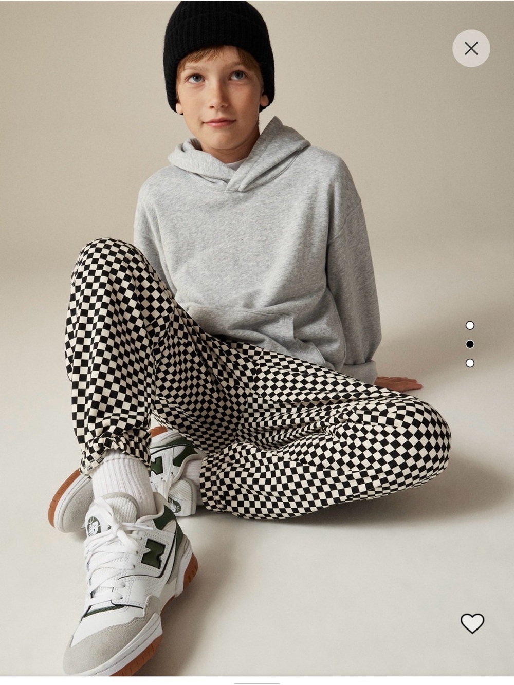 Crewcuts Black & White Checkerboard Joggers. Top listed separately